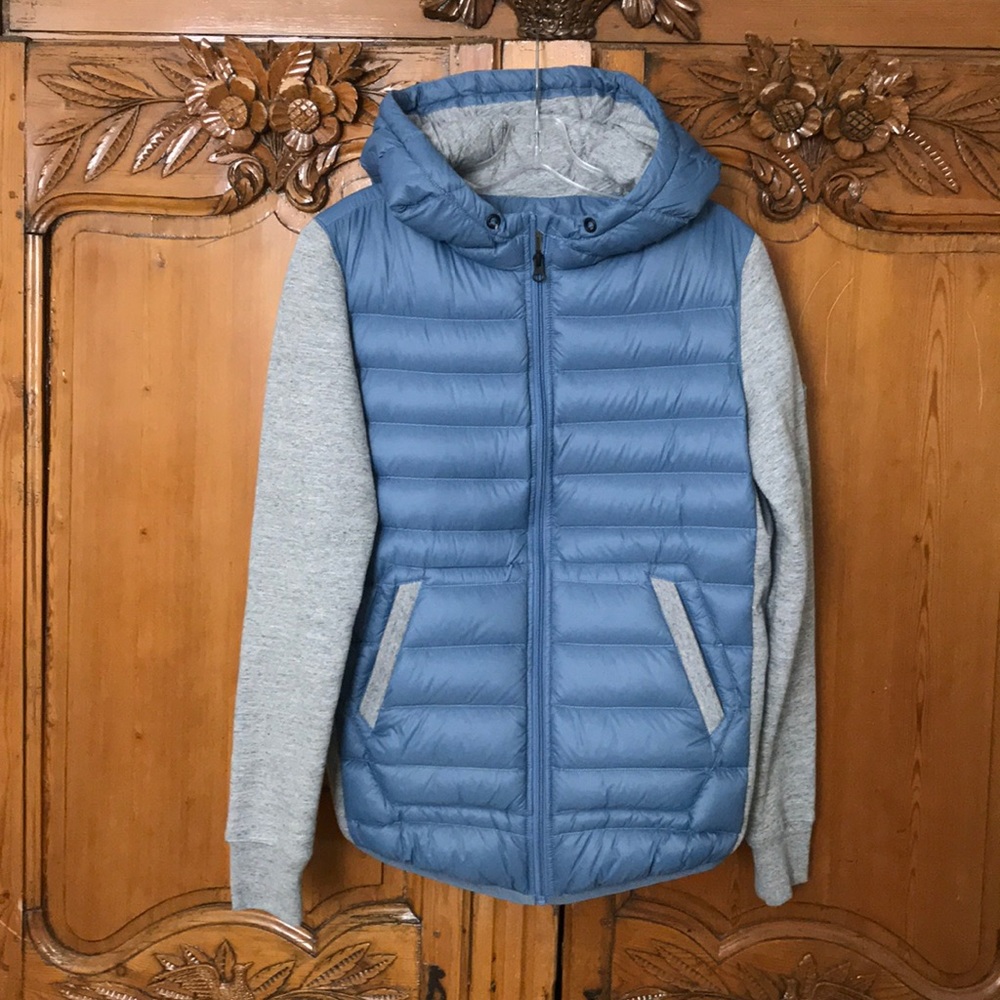 Blue and Gray Women's Puffer Jacket